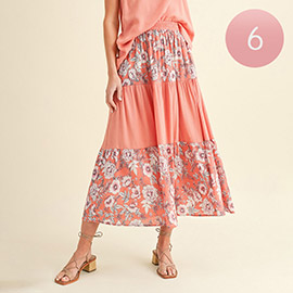 6PCS - Womens Floral Skirt